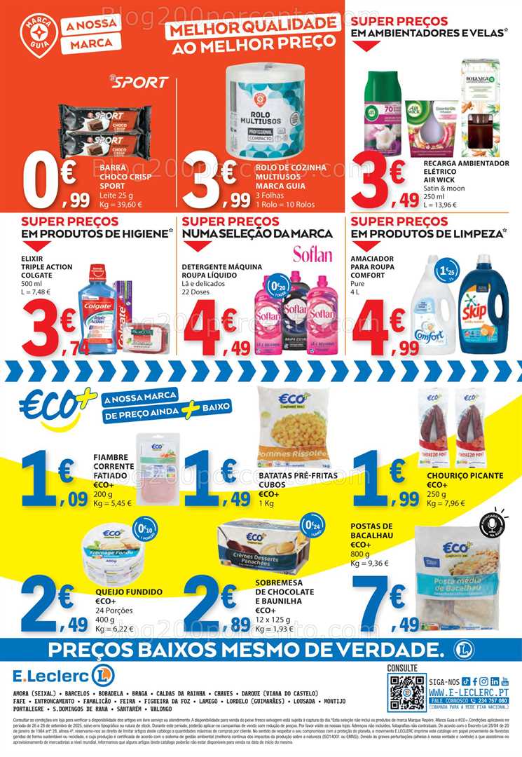 Antevisão Folheto E-LECLERC Promoções Fim de Semana - 26 a 28 setembro