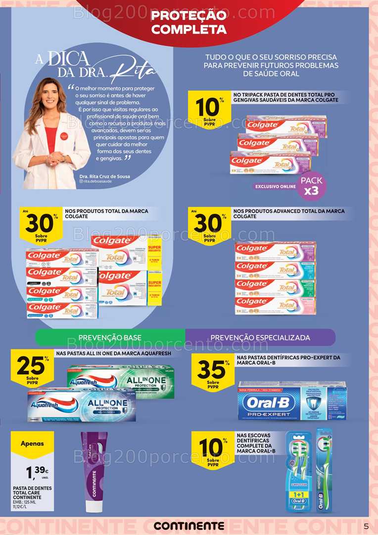 Antevisão Folheto CONTINENTE Higiene Oral Promoções de 30 setembro a 12 outubro