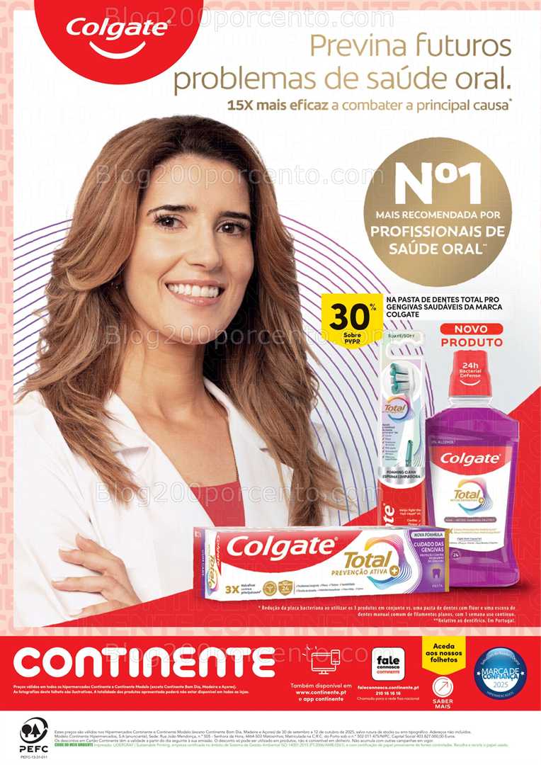 Antevisão Folheto CONTINENTE Higiene Oral Promoções de 30 setembro a 12 outubro