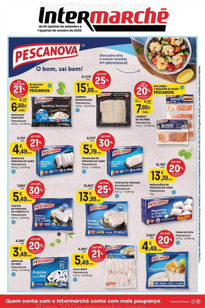 Antevisão Folheto INTERMARCHÉ Pescanova Promoções de 25 setembro a 1 outubro