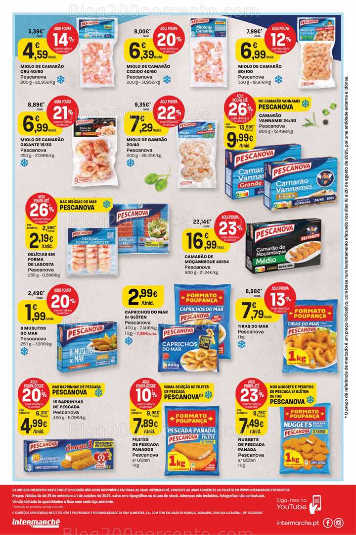 Antevisão Folheto INTERMARCHÉ Pescanova Promoções de 25 setembro a 1 outubro