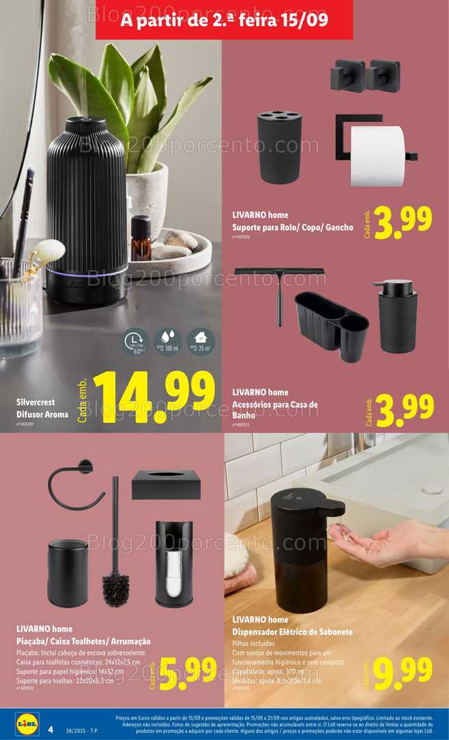 Antevisão Folheto LIDL Casa Promoções de 15 a 21 setembro