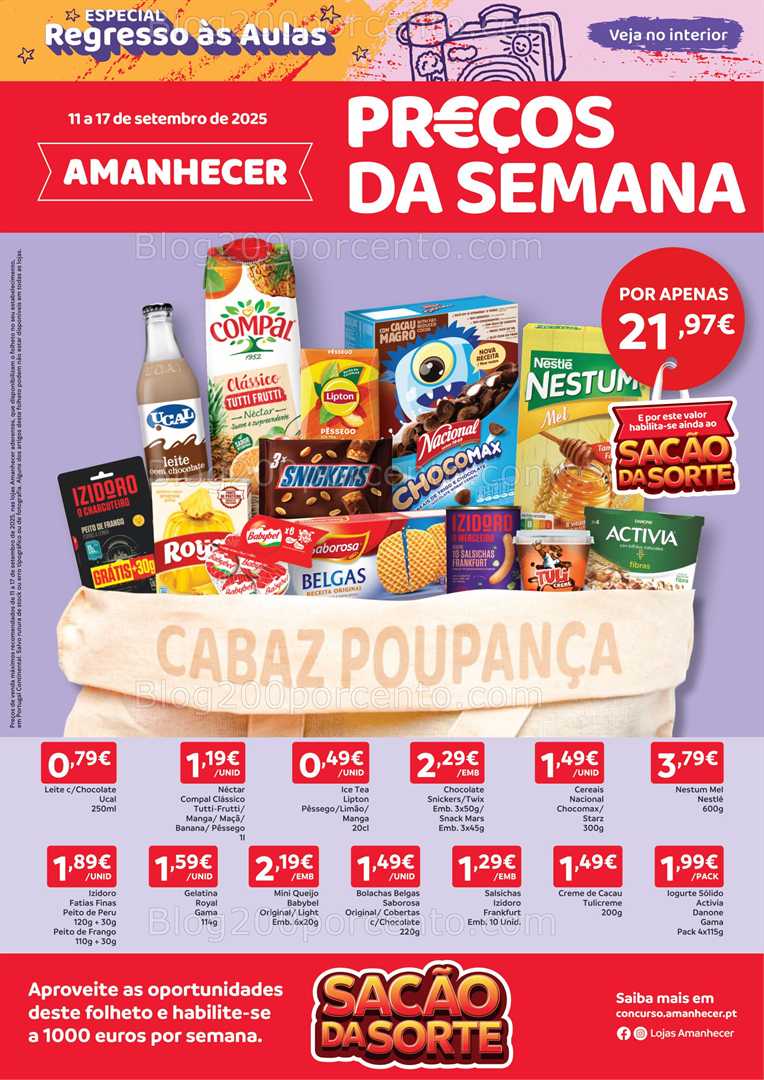 Antevisão Folheto AMANHECER Promoções de 11 a 17 setembro