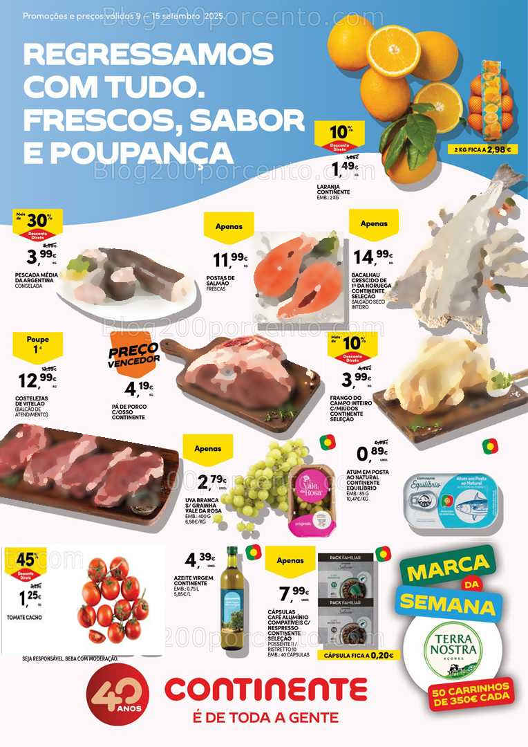 Antevisão Folheto CONTINENTE Promoções de 9 a 15 setembro - Edição Digital