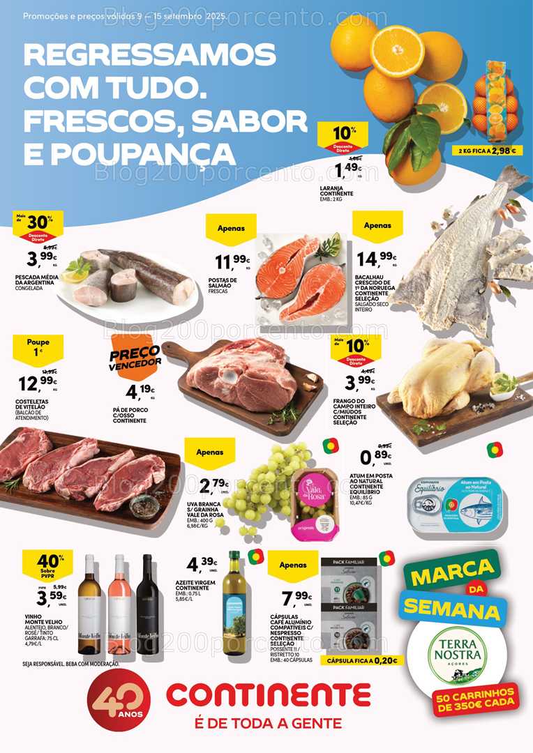 Antevisão Folheto CONTINENTE Promoções de 9 a 15 setembro - Edição Digital