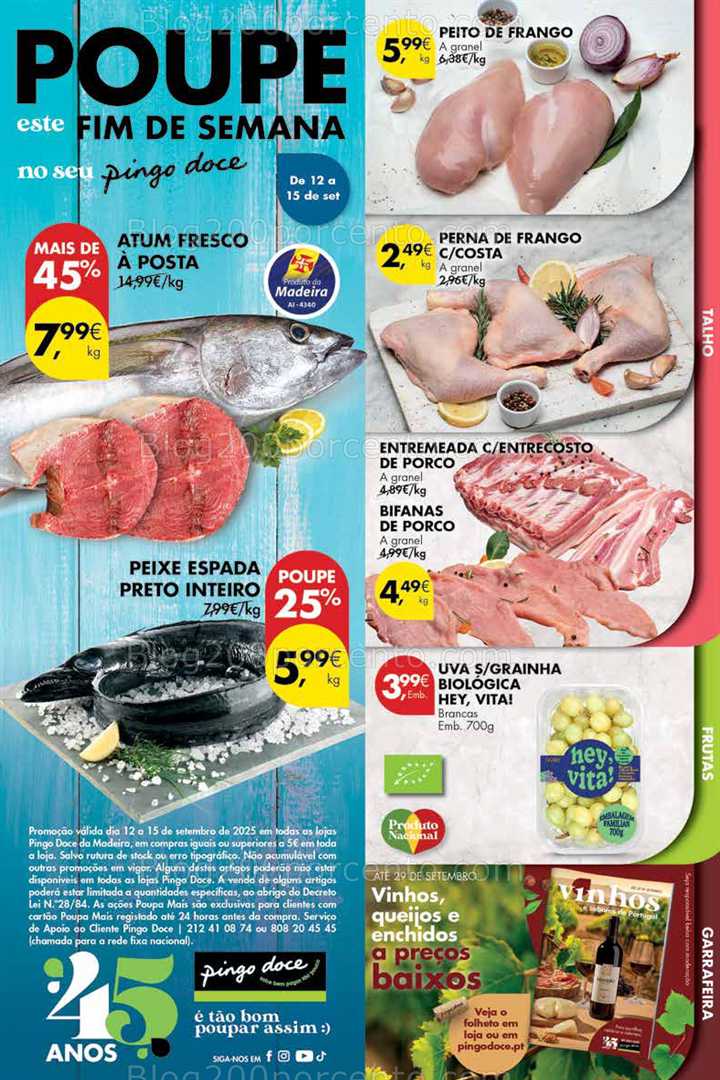 Antevisão Folheto PINGO DOCE Madeira Promoções Fim de Semana - 12 a 15 setembro