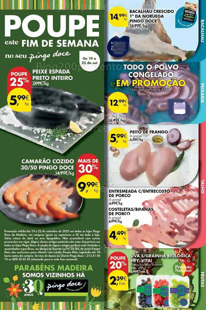 Antevisão Folheto PINGO DOCE Madeira Promoções Fim de Semana - 19 a 22 setembro