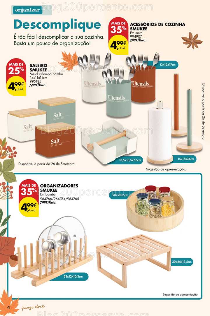 Antevisão Folheto PINGO DOCE Bazar Outono Promoções de 23 setembro a 20 outubro