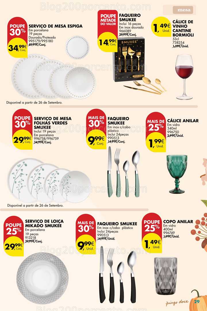 Antevisão Folheto PINGO DOCE Bazar Outono Promoções de 23 setembro a 20 outubro