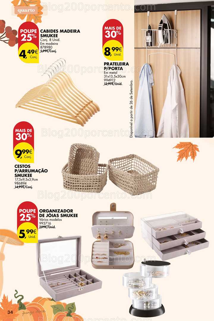 Antevisão Folheto PINGO DOCE Bazar Outono Promoções de 23 setembro a 20 outubro