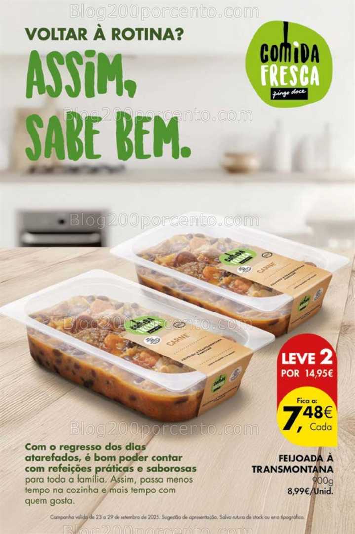 Antevisão Folheto PINGO DOCE Promoções Fim de Semana - 26 a 29 setembro