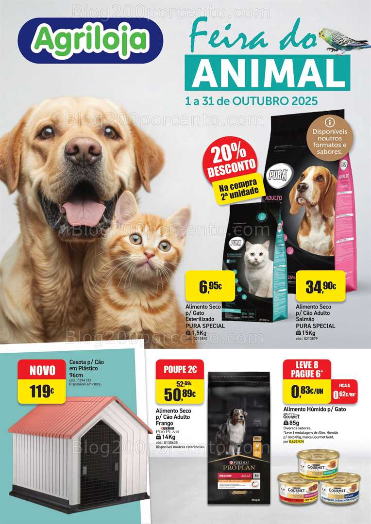 Antevisão Folheto AGRILOJA Feira do Animal Promoções de 1 a 31 outubro