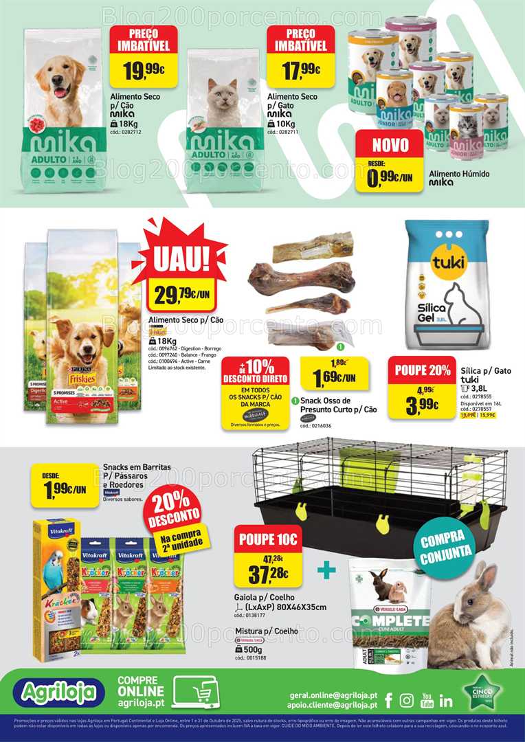 Antevisão Folheto AGRILOJA Feira do Animal Promoções de 1 a 31 outubro