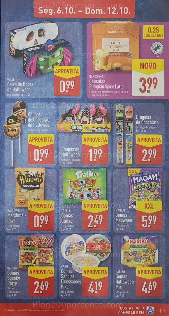 Antevisão Folheto ALDI Halloween Promoções de 6 a 12 outubro