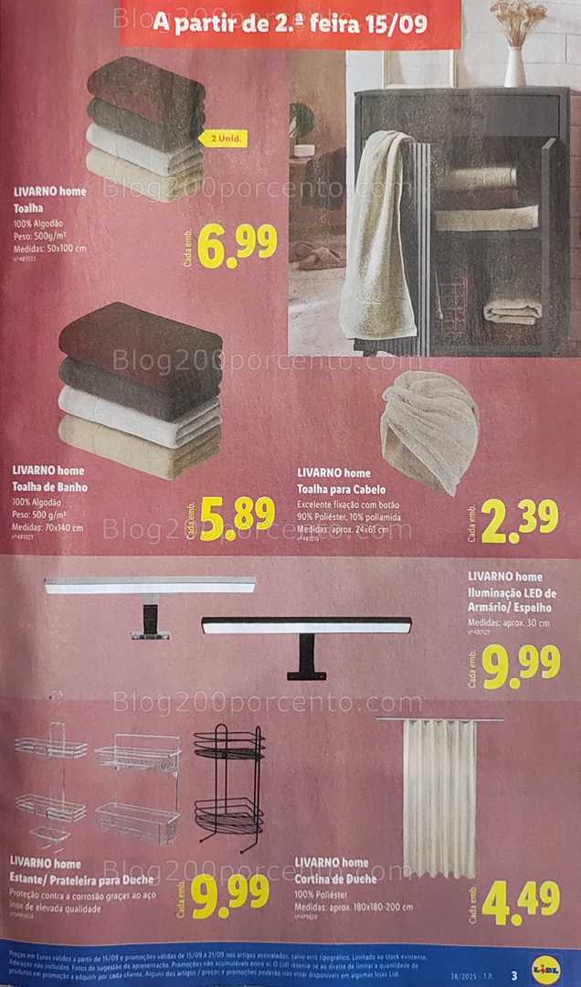 Antevisão Folheto LIDL Bazar Promoções de 15 a 25 setembro
