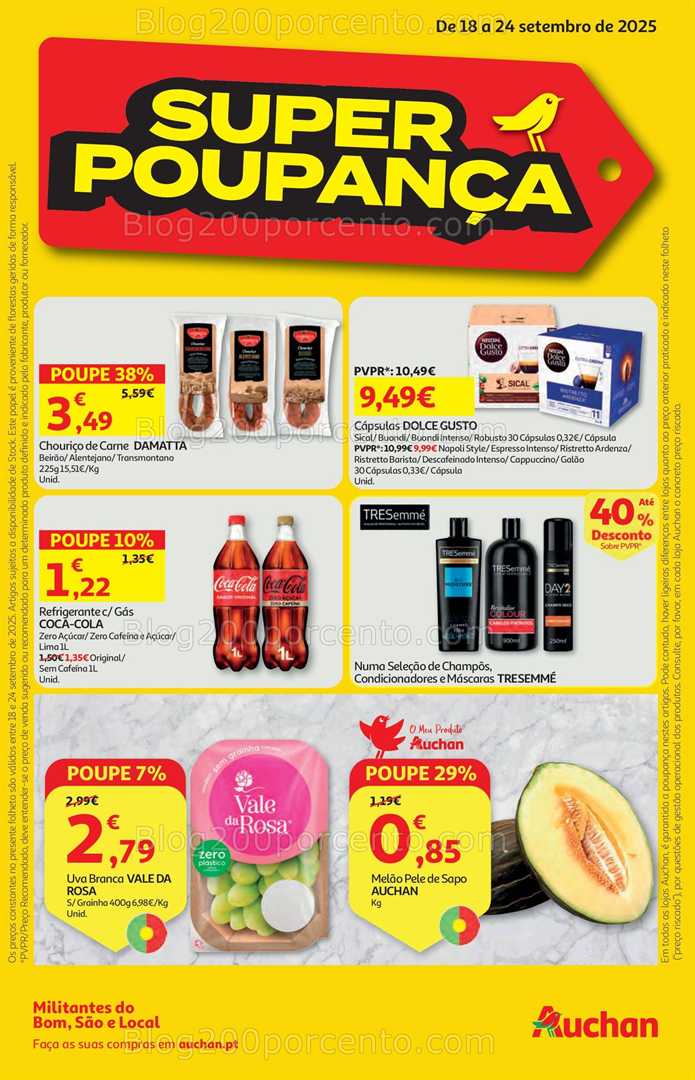 Antevisão Folheto AUCHAN Super Poupança Promoções de 18 a 24 setembro