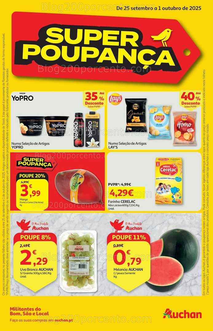 Antevisão Folheto AUCHAN Super Poupança Promoções de 25 setembro a 1 outubro