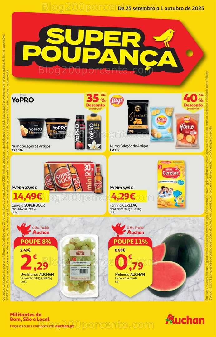 Antevisão Folheto AUCHAN Super Poupança Promoções de 25 setembro a 1 outubro