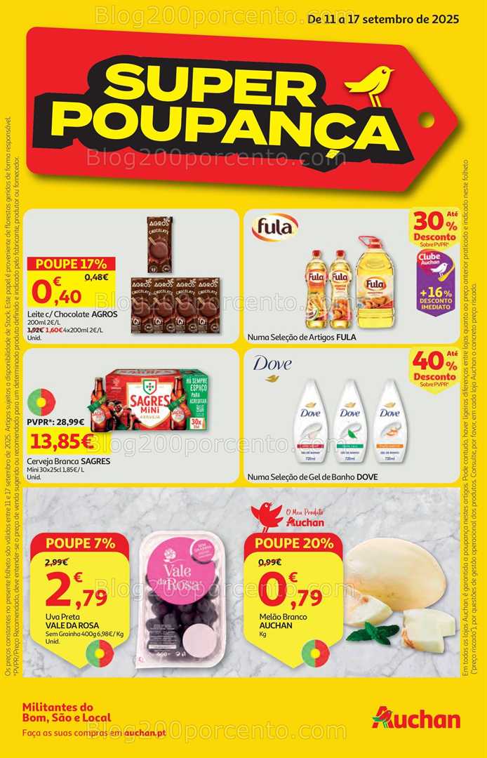 Antevisão Folheto AUCHAN Super Poupança Promoções de 11 a 17 setembro