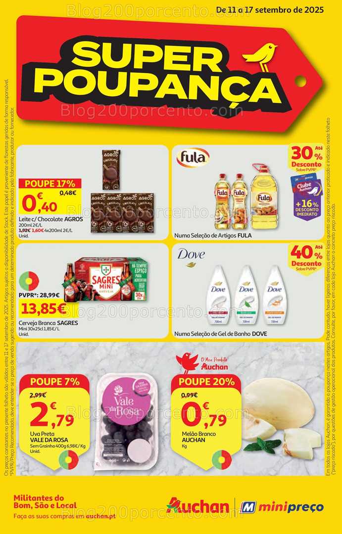 Antevisão Folheto MINIPREÇO - AUCHAN Promoções de 11 a 17 setembro