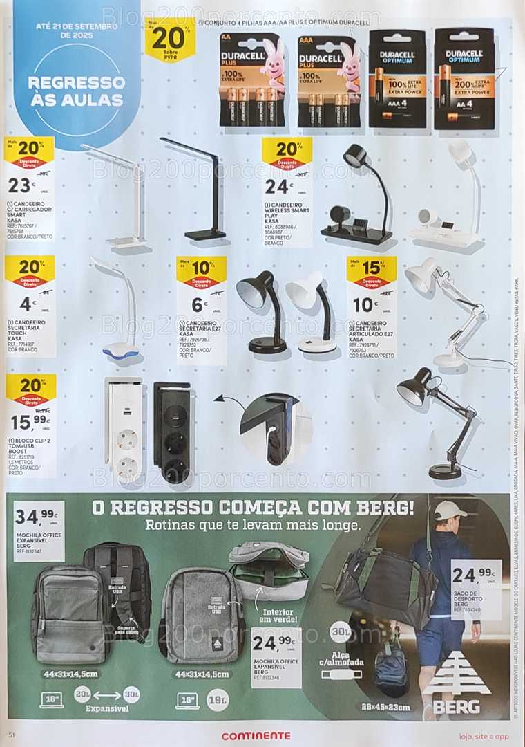 Antevisão Folheto CONTINENTE Regresso às Aulas Promoções de 9 a 15 setembro