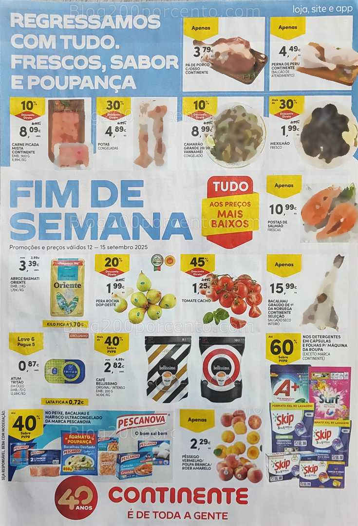 Antevisão Folheto CONTINENTE Promoções Fim de Semana - 12 a 15 setembro