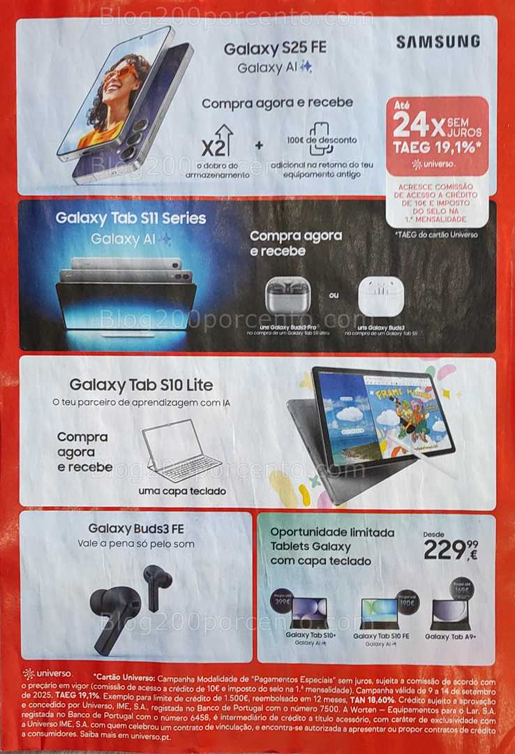 Antevisão Folheto WORTEN Especial Samsung Promoções de 9 a 14 setembro