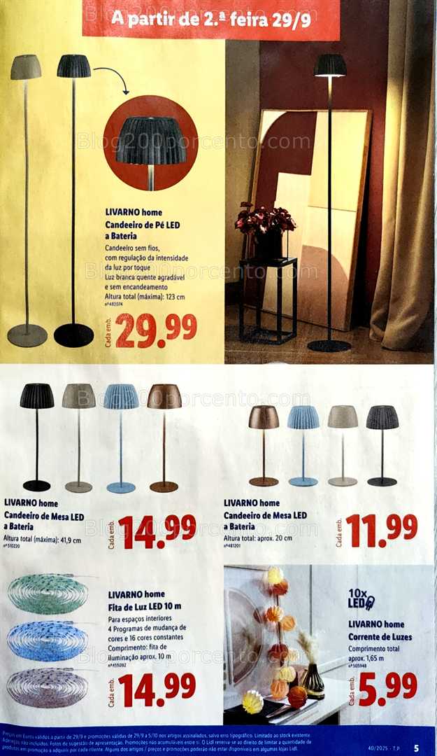 Antevisão Folheto LIDL Bazar Promoções de 29 setembro a 9 outubro