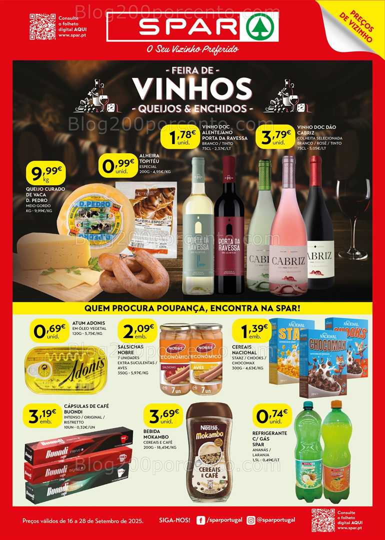 Antevisão Folheto SPAR Promoções de 16 a 28 setembro