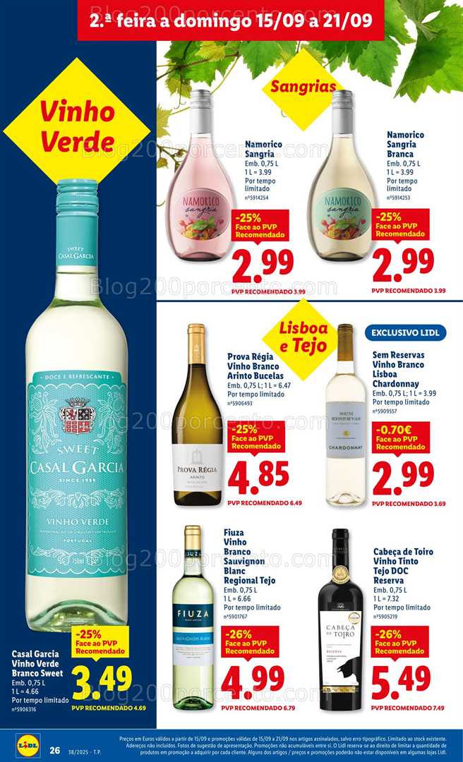 Antevisão Folheto LIDL Promoções de 15 a 21 setembro - Versão Digital