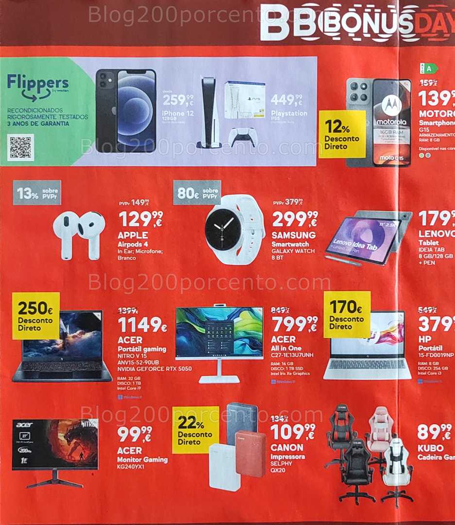 Antevisão Folheto WORTEN Bonus Days Promoções de 12 a 15 setembro