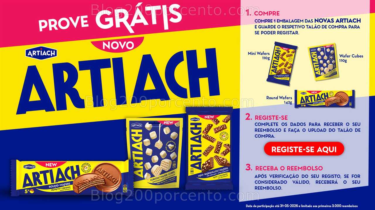 Alerta - Novo Prove Grátis ARTIACH Reembolso de 1 fevereiro a 31 maio