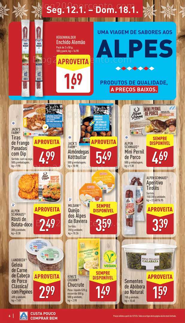 Antevisão Folheto ALDI Promoções de 12 a 18 janeiro