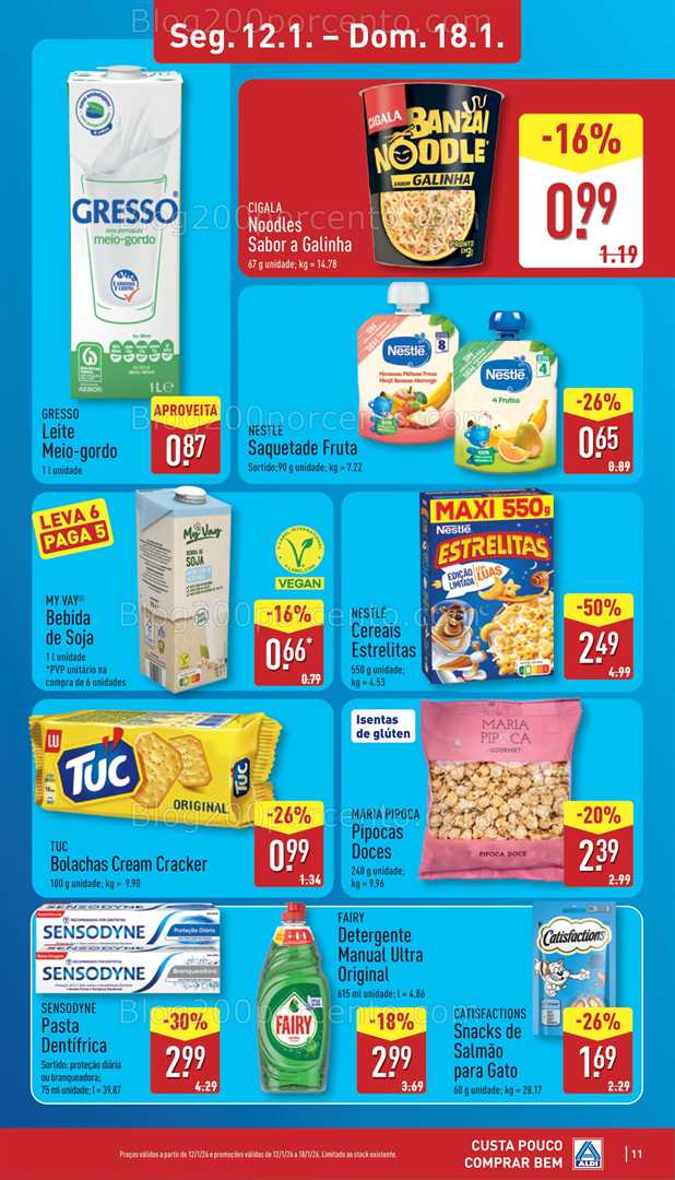 Antevisão Folheto ALDI Promoções de 12 a 18 janeiro