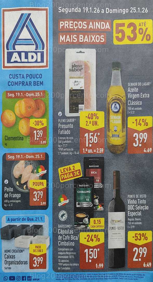 Antevisão Folheto ALDI Promoções de 19 a 25 janeiro