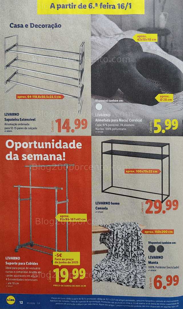 Antevisão Folheto LIDL Bazar Promoções de 12 a 22 janeiro
