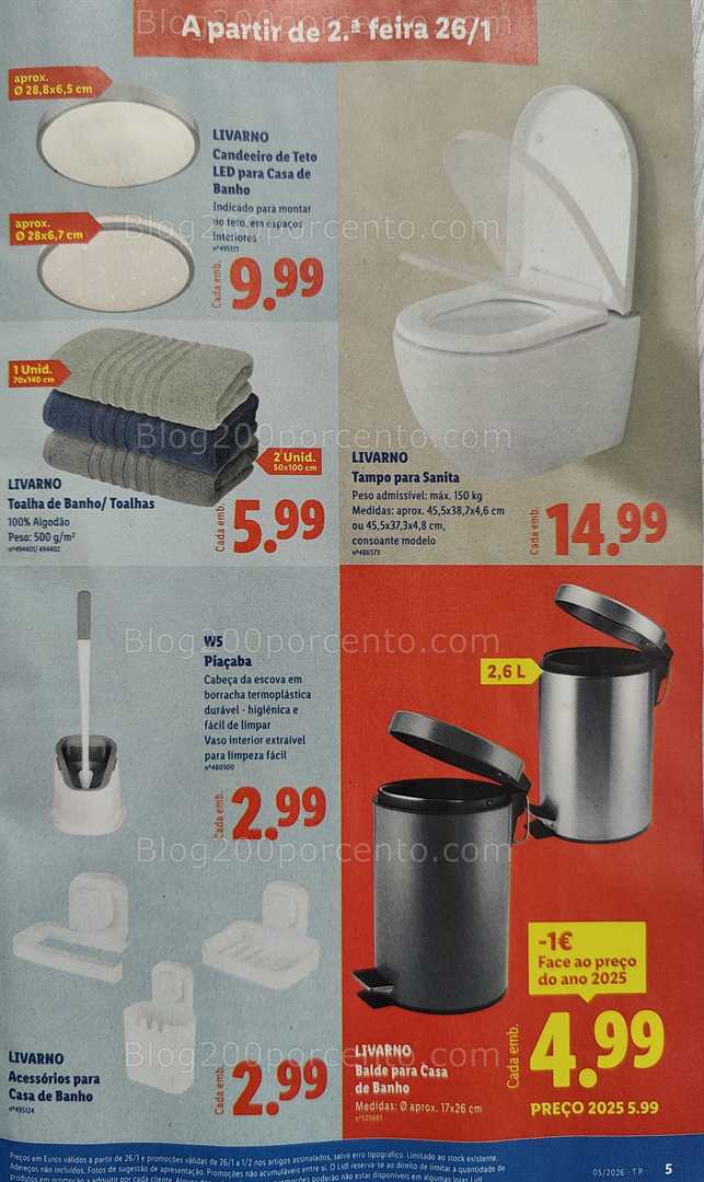 Antevisão Folheto LIDL Bazar Promoções de 26 janeiro a 5 fevereiro