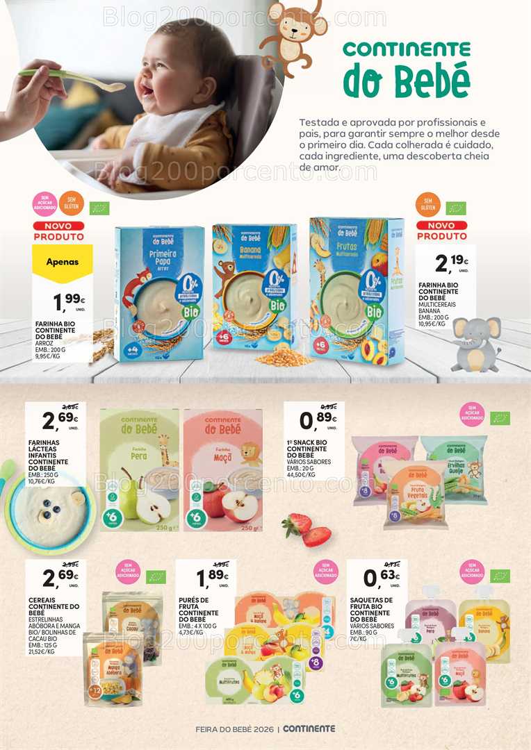 Antevisão Folheto CONTINENTE Feira do Bebé Promoções de 13 janeiro a 1 fevereiro