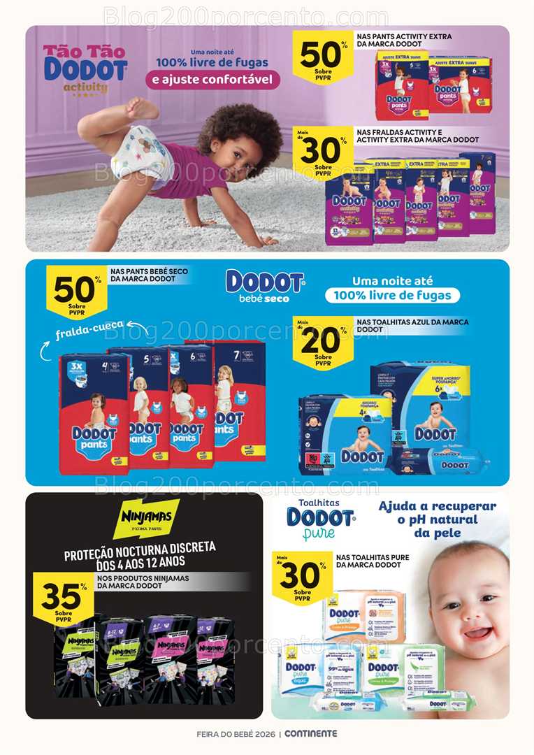 Antevisão Folheto CONTINENTE Feira do Bebé Promoções de 13 janeiro a 1 fevereiro
