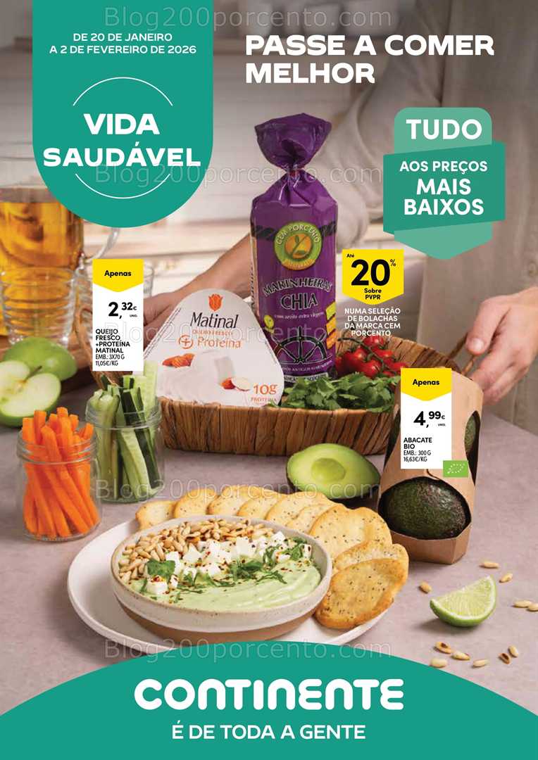 Antevisão Folheto CONTINENTE Açores Vida Saudável Promoções de 20 janeiro a 2 fevereiro