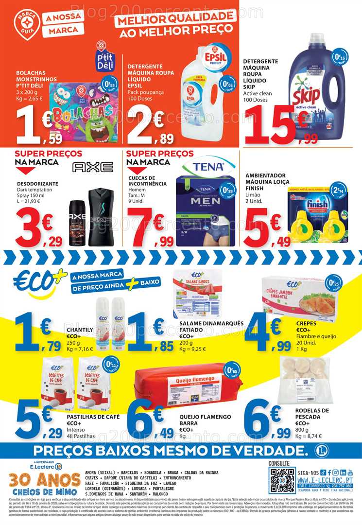 Antevisão Folheto E-LECLERC Promoções Fim de Semana - 16 a 18 janeiro