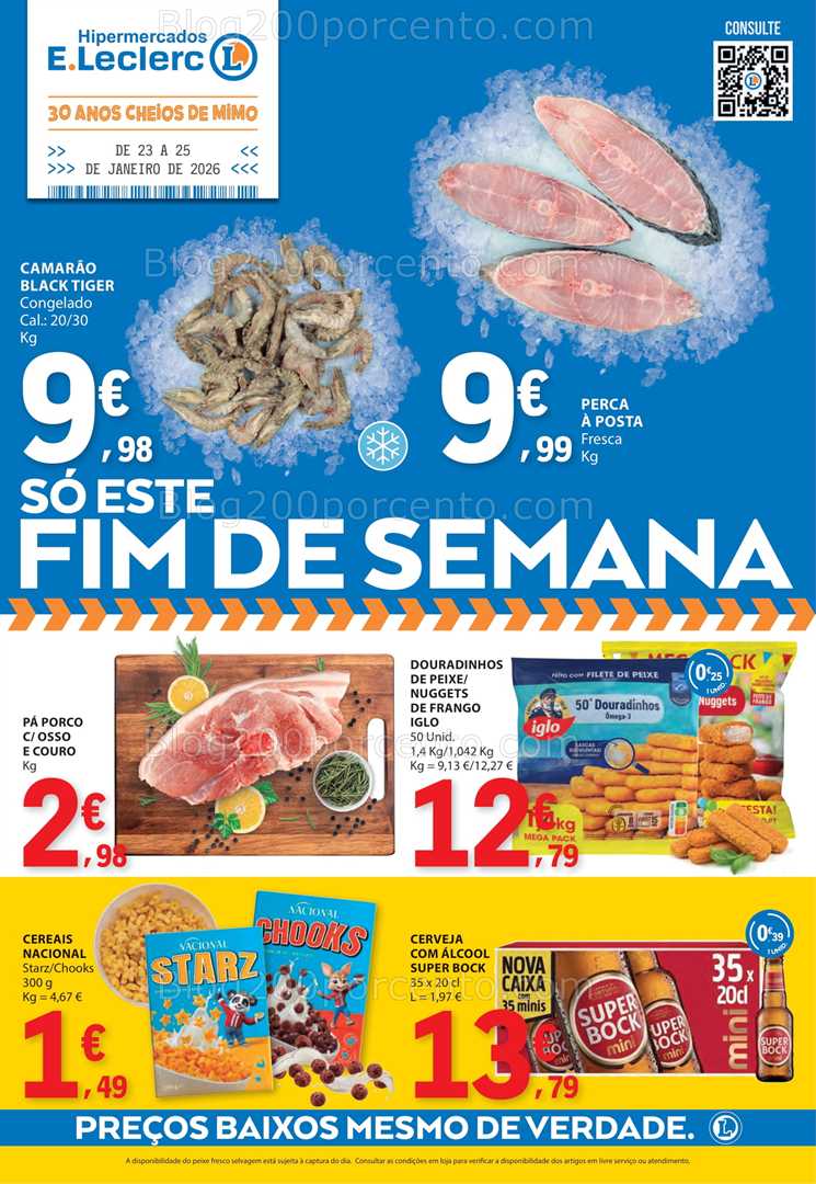 Antevisão Folheto E-LECLERC Promoções Fim de Semana - 23 a 25 janeiro