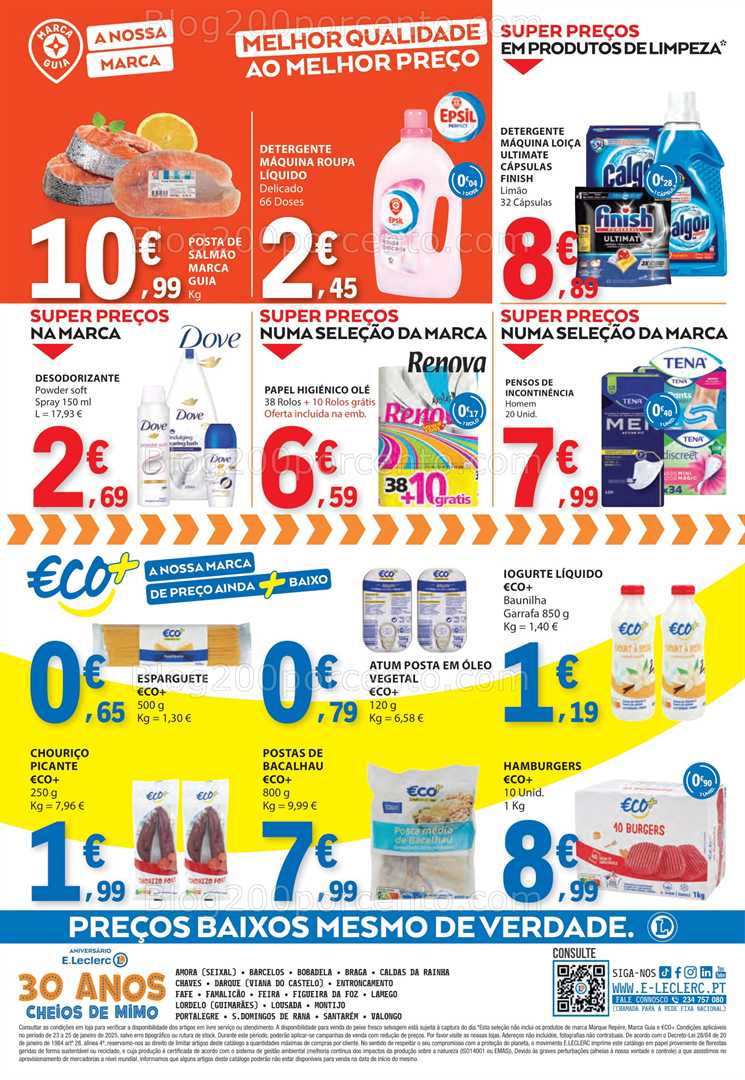 Antevisão Folheto E-LECLERC Promoções Fim de Semana - 23 a 25 janeiro