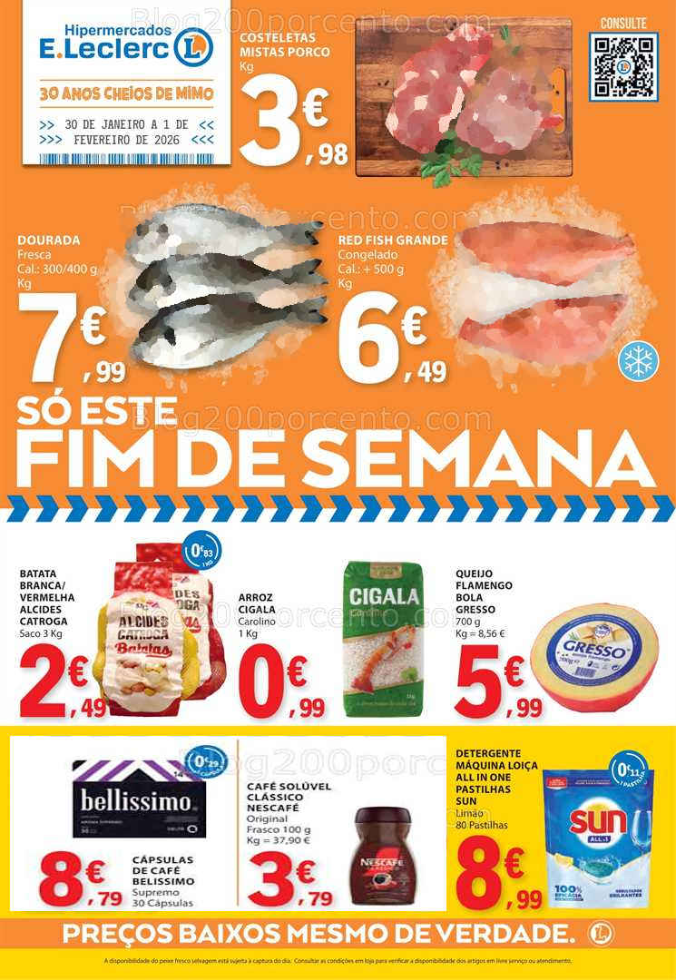 Antevisão Folheto E-LECLERC Promoções Fim de Semana - 30 janeiro a 1 fevereiro