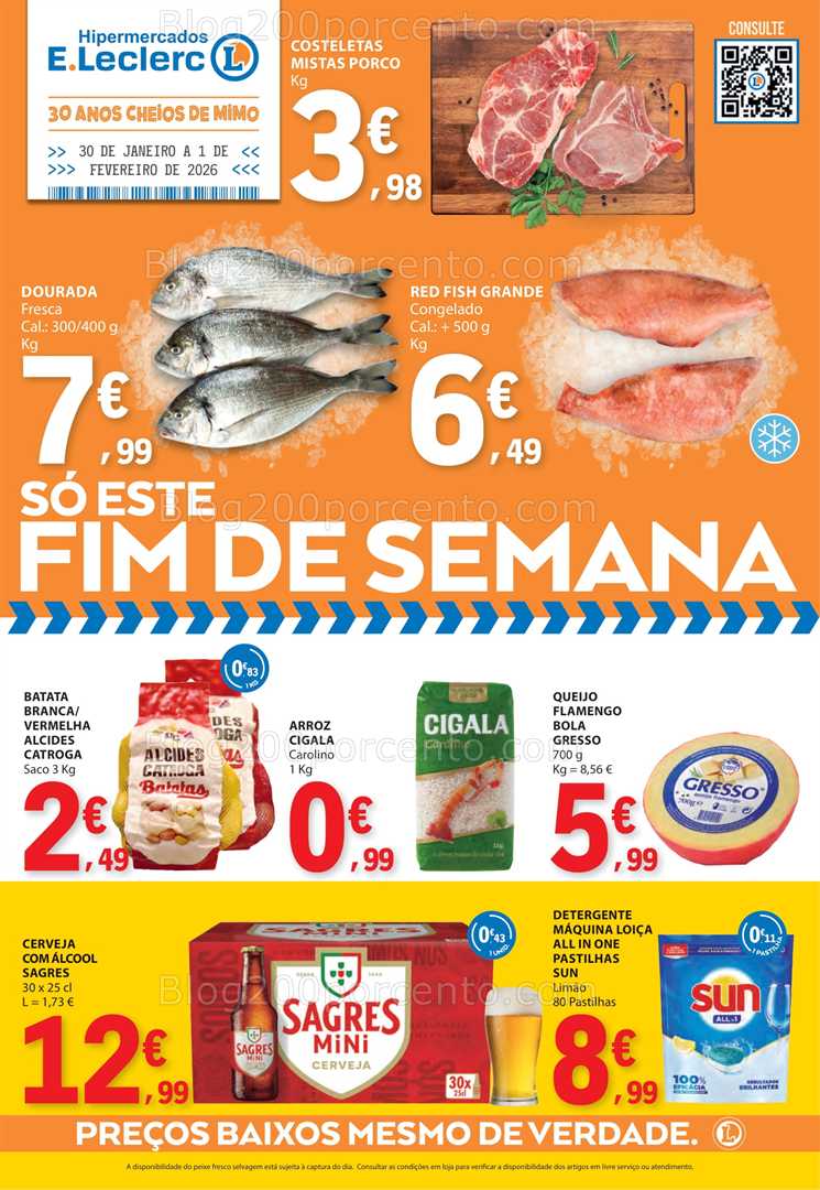 Antevisão Folheto E-LECLERC Promoções Fim de Semana - 30 janeiro a 1 fevereiro