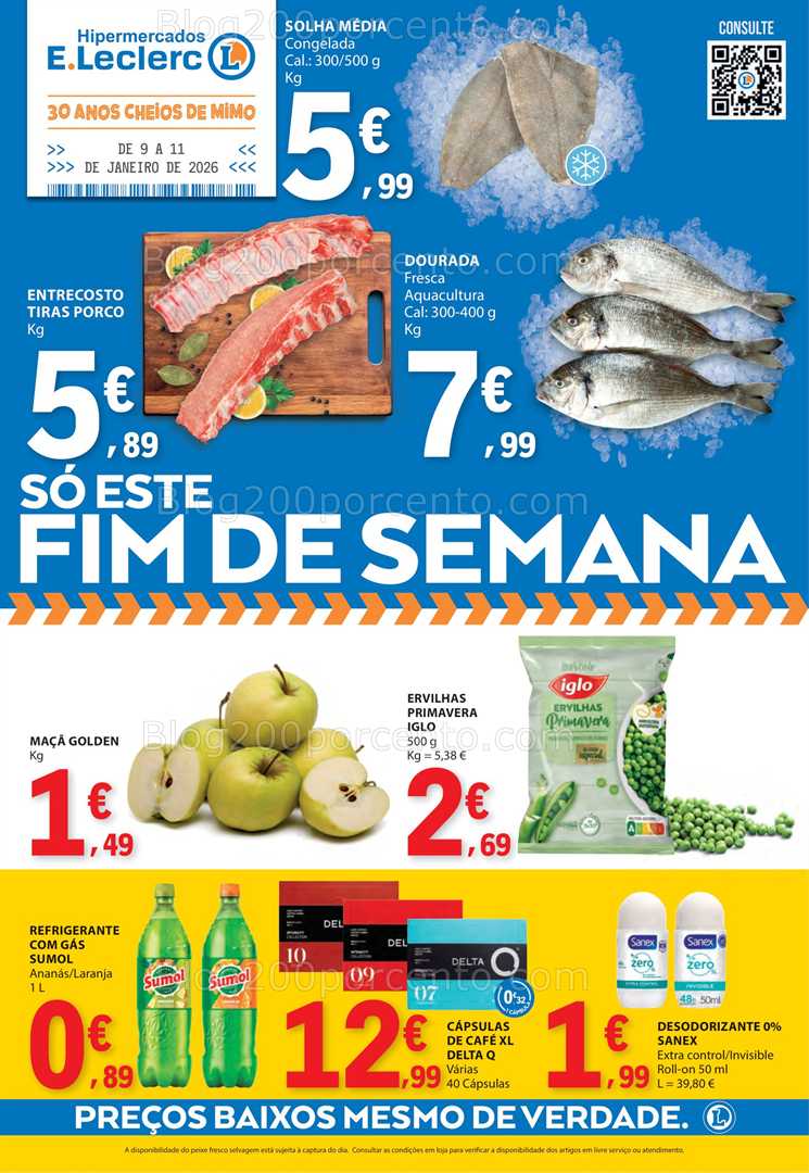 Antevisão Folheto E-LECLERC Promoções Fim de Semana - 9 a 11 janeiro