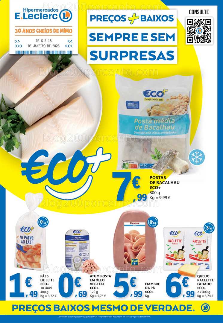Antevisão Folheto E-LECLERC Macas Próprias ECO+ Promoções de 6 a 18 janeiro