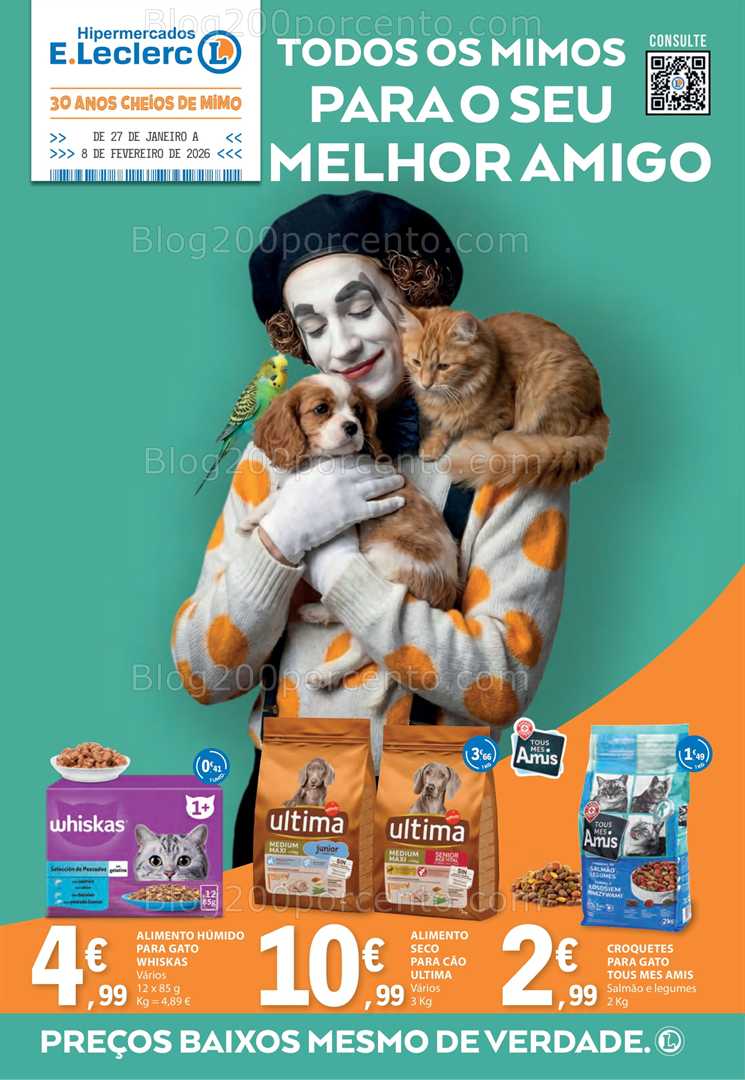 Antevisão Folheto E-LECLERC Feira Animal Promoções de 27 janeiro a 2 fevereiro