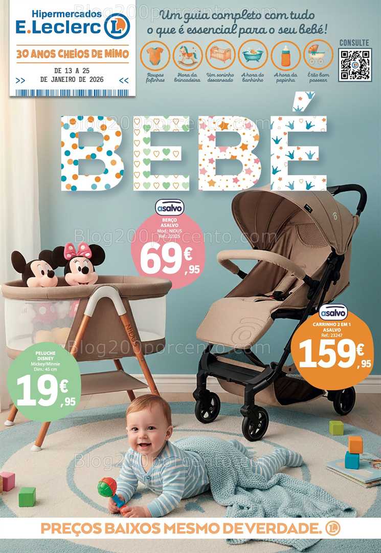 Antevisão Folheto E-LECLERC Especial Feira do Bebé Promoções de 13 a 25 janeiro