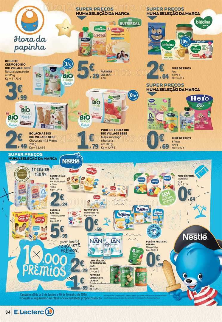Antevisão Folheto E-LECLERC Especial Feira do Bebé Promoções de 13 a 25 janeiro